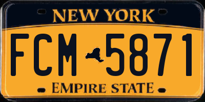 NY license plate FCM5871