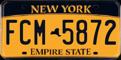 NY license plate FCM5872