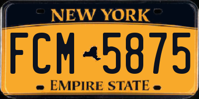 NY license plate FCM5875