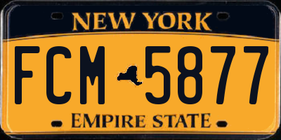 NY license plate FCM5877