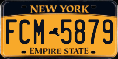 NY license plate FCM5879