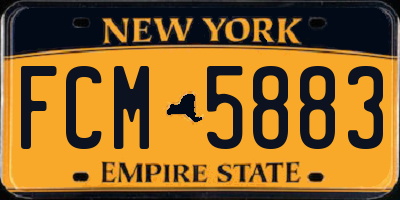 NY license plate FCM5883