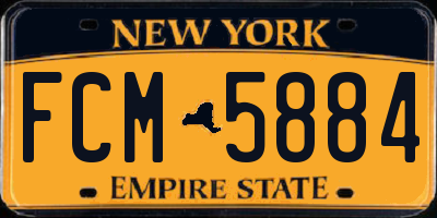 NY license plate FCM5884