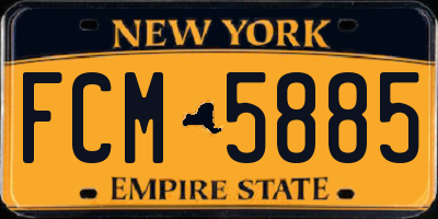 NY license plate FCM5885