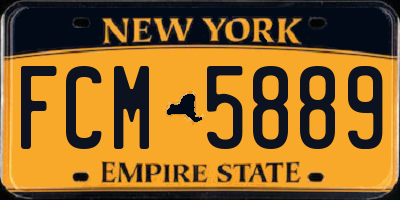 NY license plate FCM5889