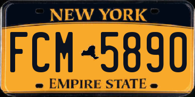 NY license plate FCM5890