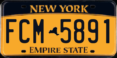 NY license plate FCM5891
