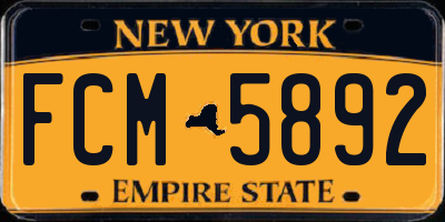NY license plate FCM5892