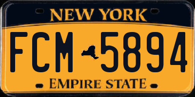 NY license plate FCM5894