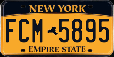 NY license plate FCM5895