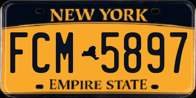 NY license plate FCM5897