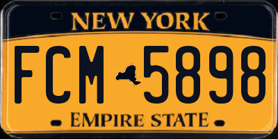 NY license plate FCM5898