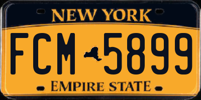 NY license plate FCM5899