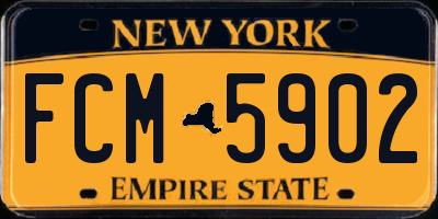 NY license plate FCM5902