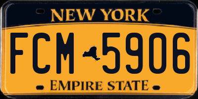 NY license plate FCM5906