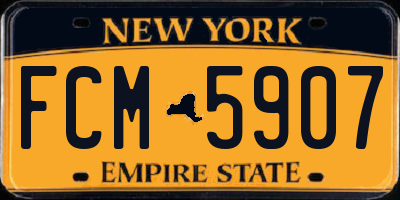 NY license plate FCM5907