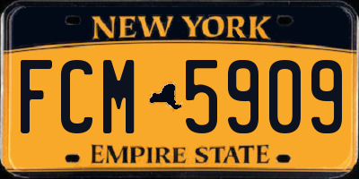 NY license plate FCM5909