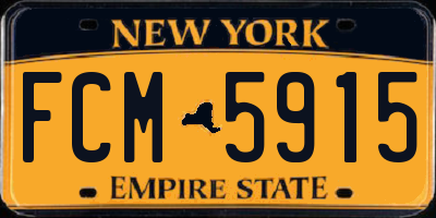 NY license plate FCM5915