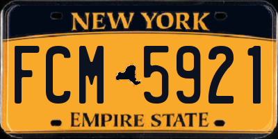 NY license plate FCM5921