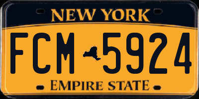 NY license plate FCM5924