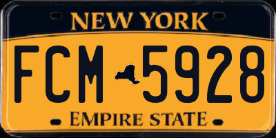 NY license plate FCM5928