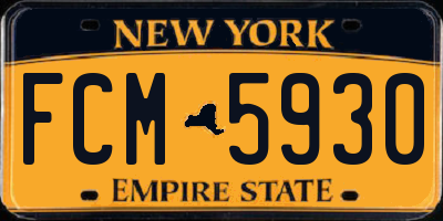 NY license plate FCM5930