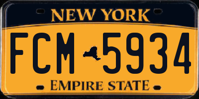 NY license plate FCM5934