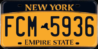NY license plate FCM5936