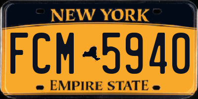 NY license plate FCM5940