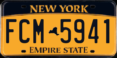 NY license plate FCM5941