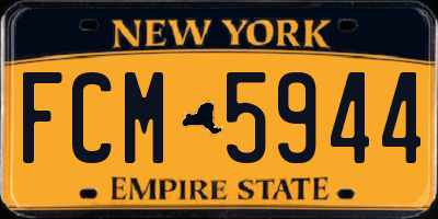NY license plate FCM5944