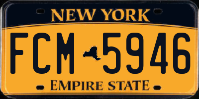 NY license plate FCM5946