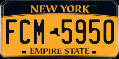 NY license plate FCM5950