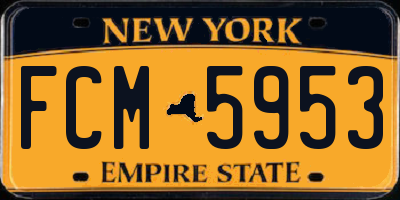NY license plate FCM5953