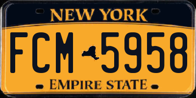 NY license plate FCM5958