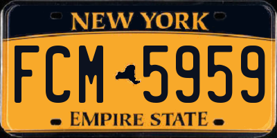 NY license plate FCM5959
