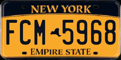 NY license plate FCM5968