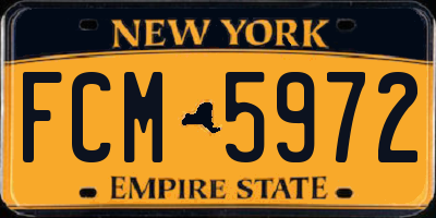 NY license plate FCM5972