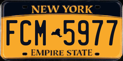 NY license plate FCM5977