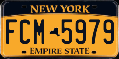 NY license plate FCM5979