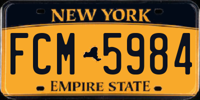 NY license plate FCM5984