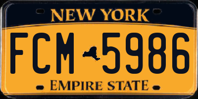 NY license plate FCM5986