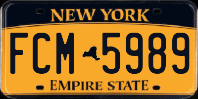 NY license plate FCM5989