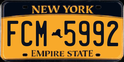 NY license plate FCM5992