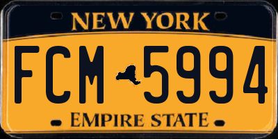 NY license plate FCM5994