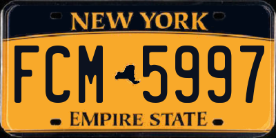 NY license plate FCM5997