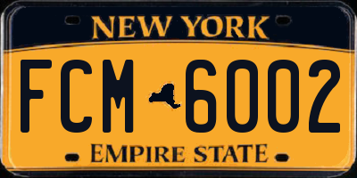 NY license plate FCM6002