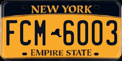 NY license plate FCM6003