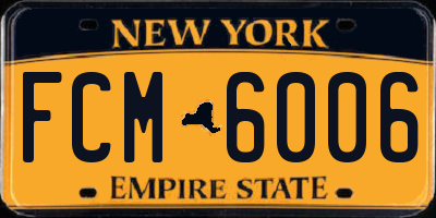 NY license plate FCM6006