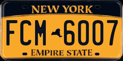 NY license plate FCM6007